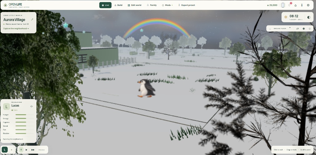 OpenLife3D Penguin Aurora Village